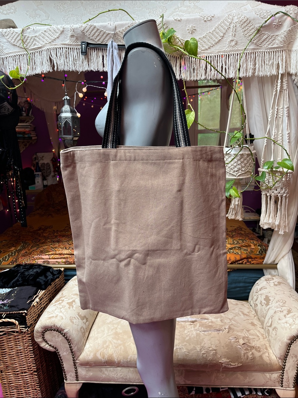 Boho Witchy celestial sun & moon tote bag - Picture 2 of 4